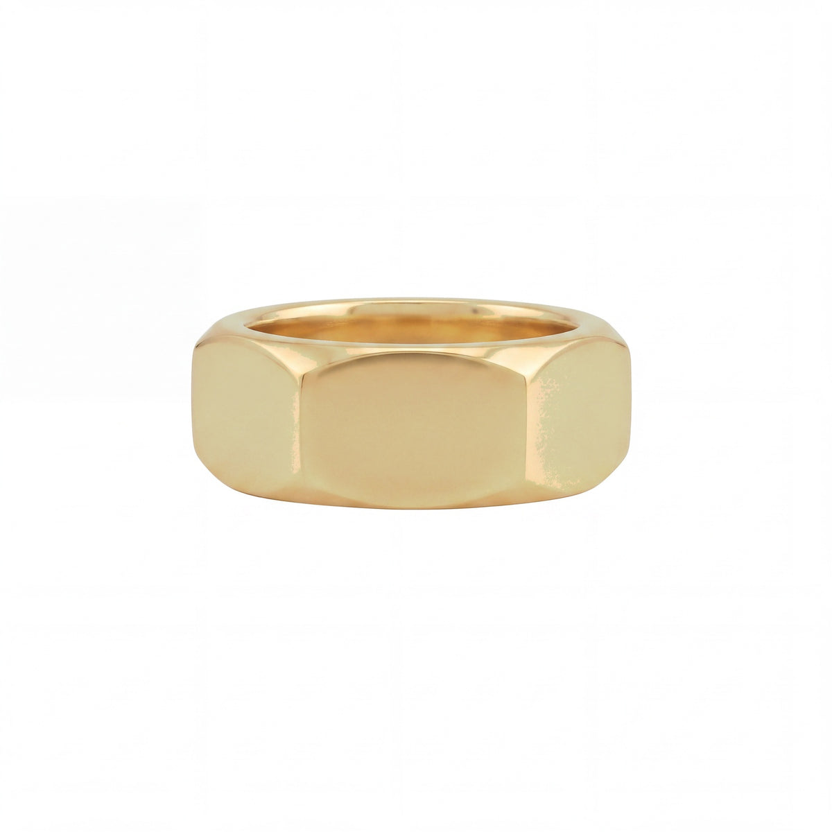 Hex Cut Geometric Band Ring