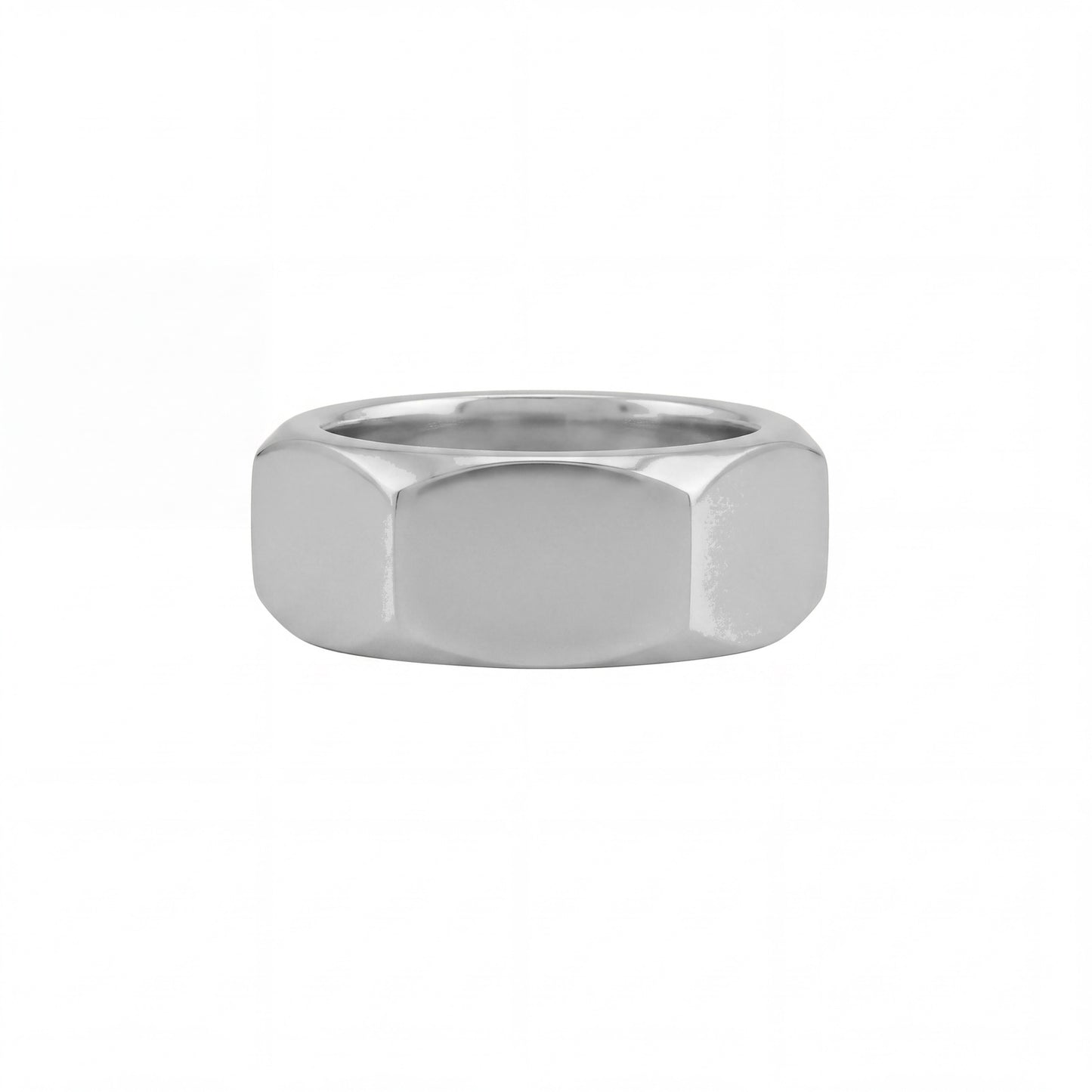 Hex Cut Geometric Band Ring