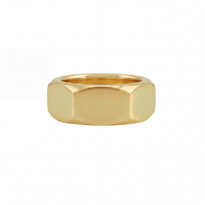 Hex Cut Geometric Band Ring