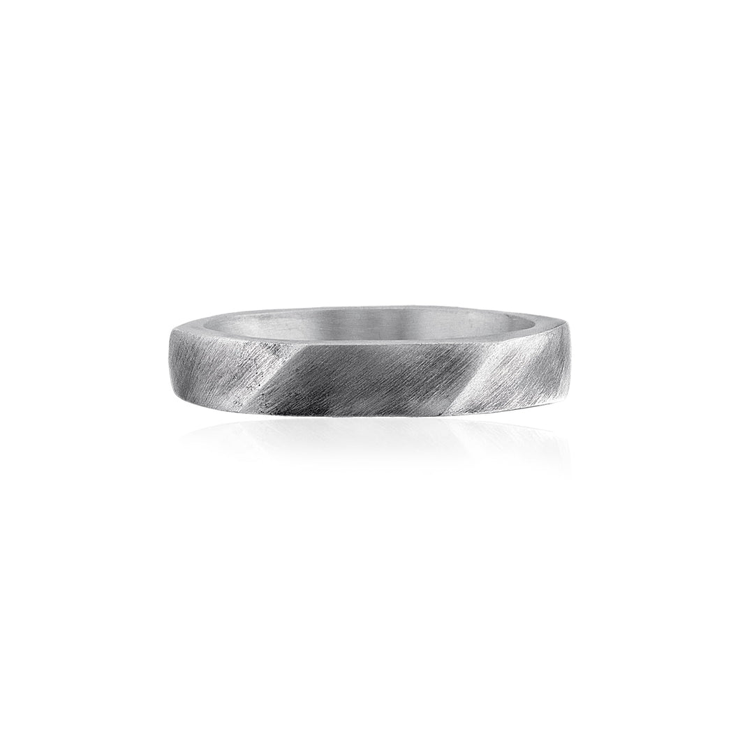 Twisted Texture Silver Band