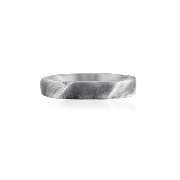 Twisted Texture Silver Band