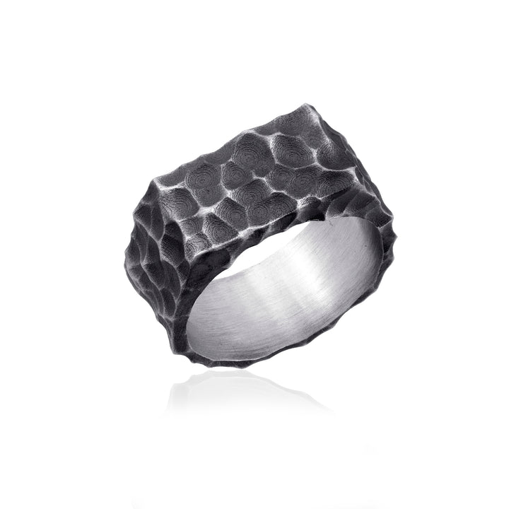 Volcanic Texture Signet Ring
