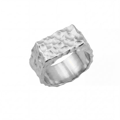 Volcanic Texture Signet Ring