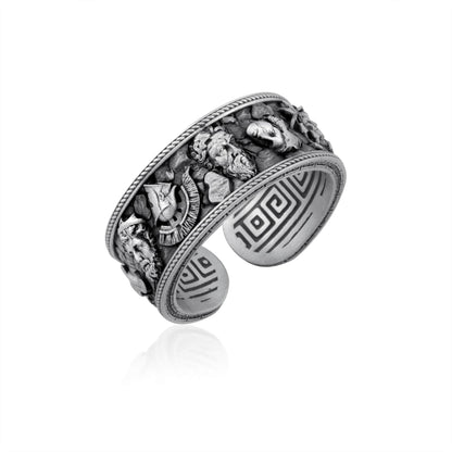 Greek Warrior Motif Band Ring