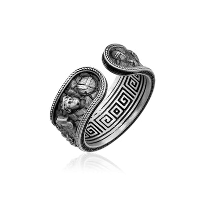 Greek Warrior Motif Band Ring