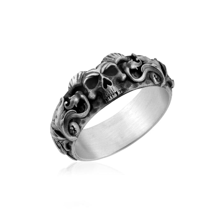 Gothic Skull Vine Ring