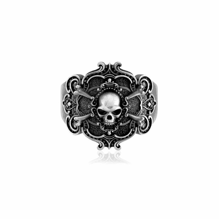 Bone Crown Skull Ring