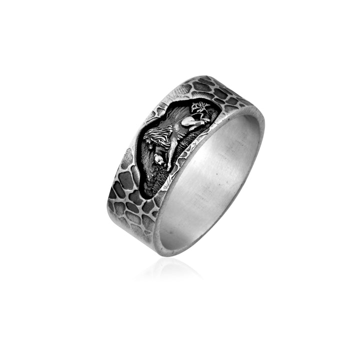 Lion Family Wedding Band Ring