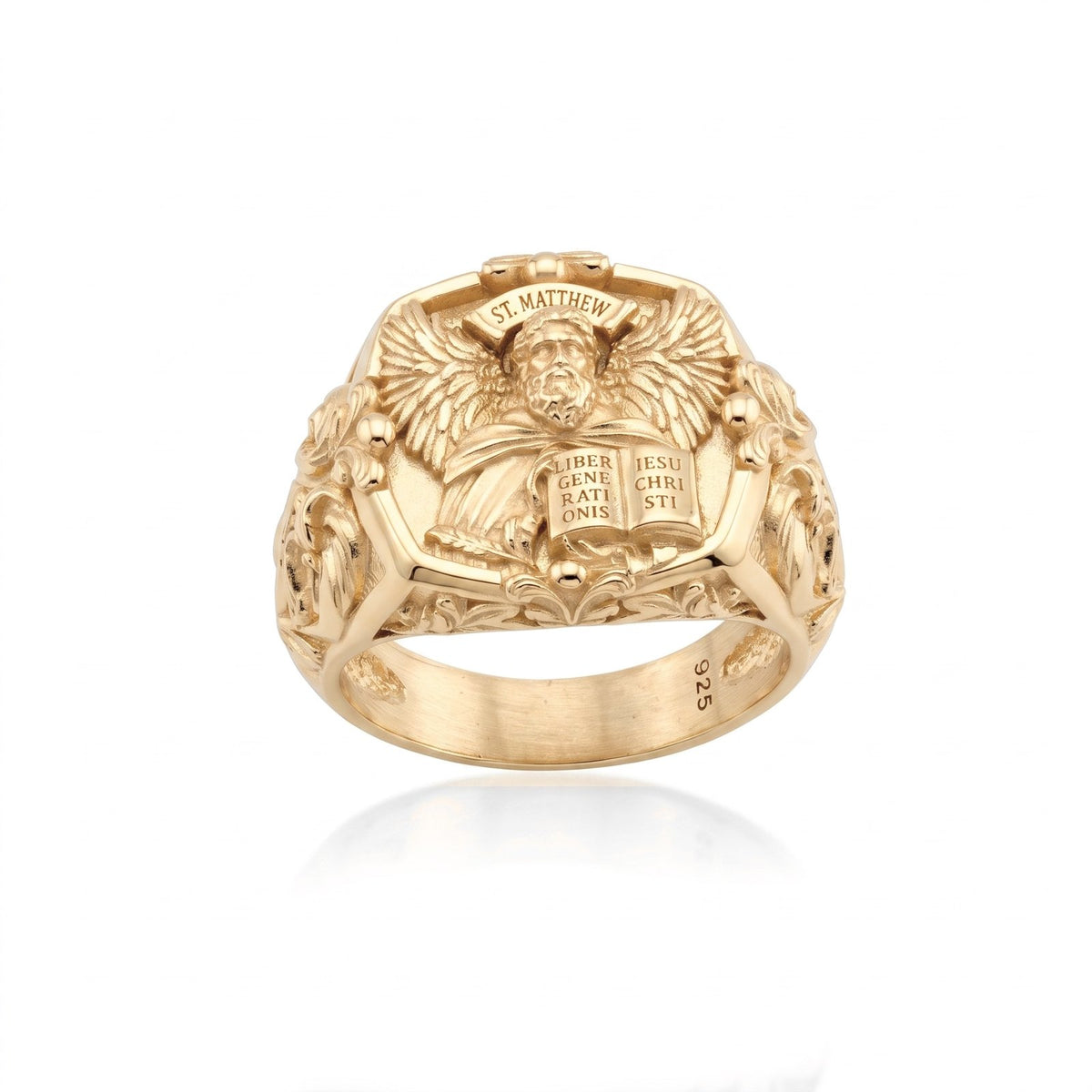 Saint Matthew Angel Silver Ring