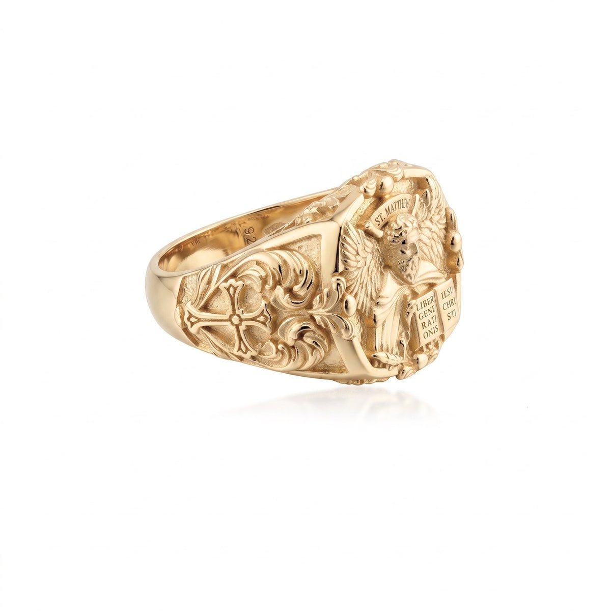 Saint Matthew Angel Silver Ring