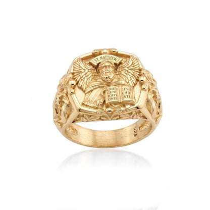 Saint Matthew Angel Silver Ring
