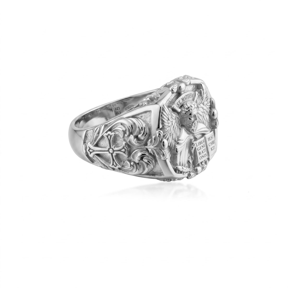 Saint Matthew Angel Silver Ring