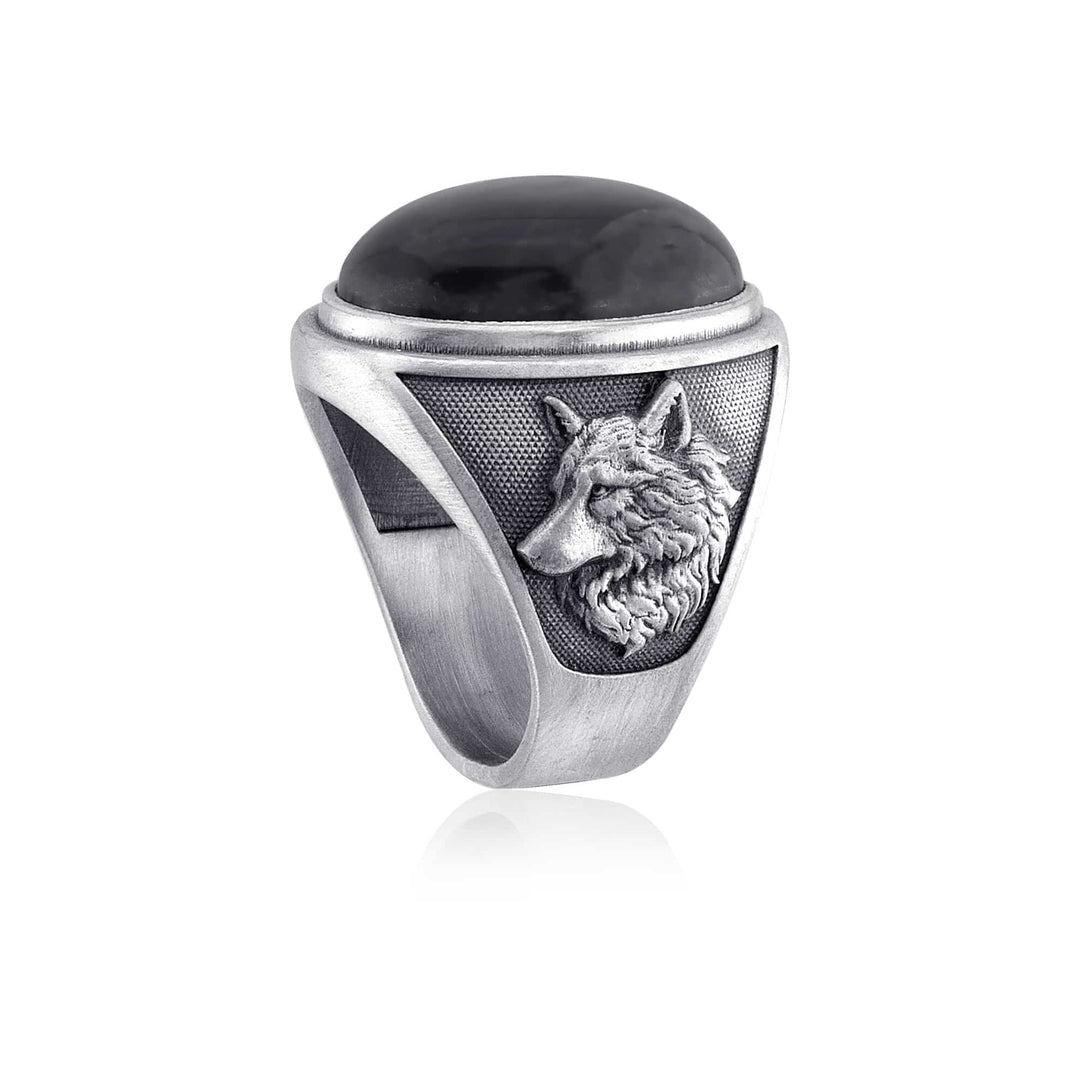 Wolf Head Labradortie Ring