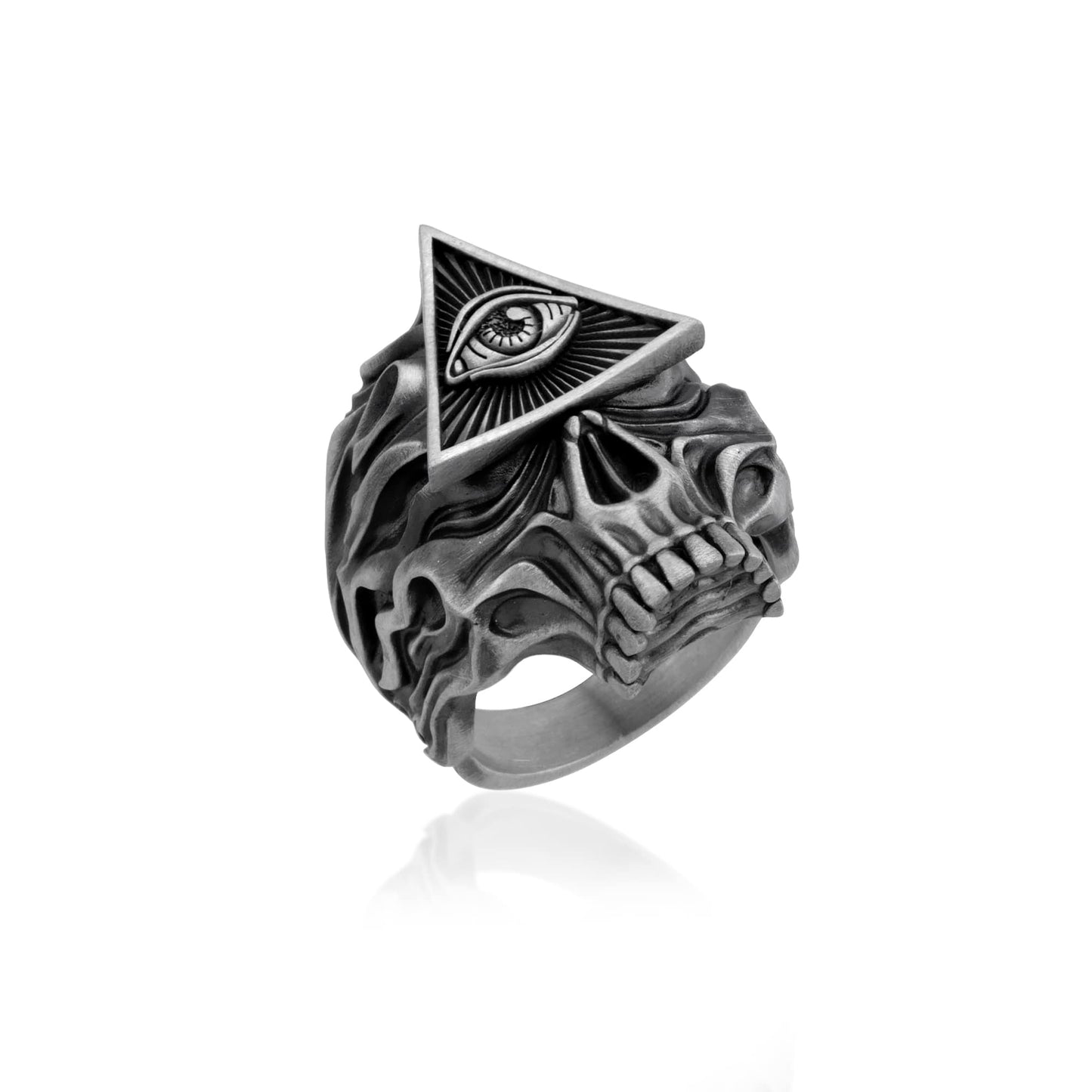All Seeing Eye Skull Ring