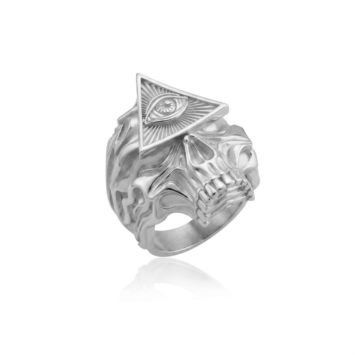 All Seeing Eye Skull Ring