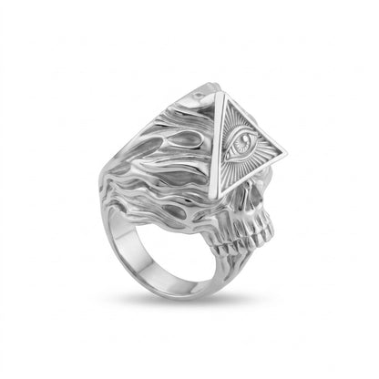 All Seeing Eye Skull Ring
