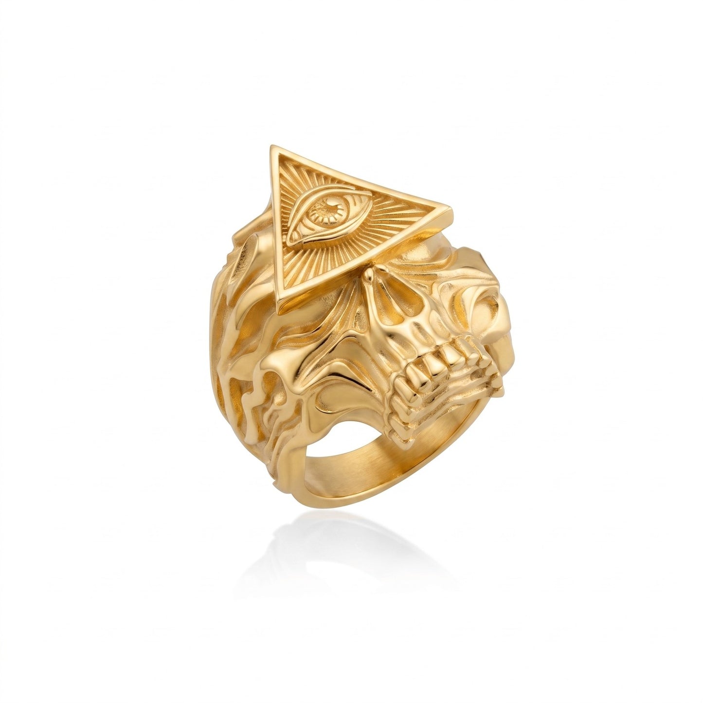 All Seeing Eye Skull Ring