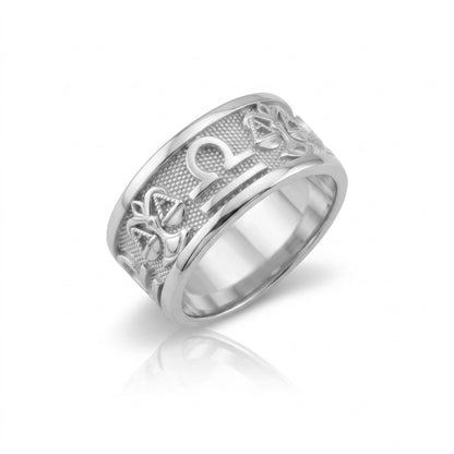 Libra Zodiac Silver Band Ring