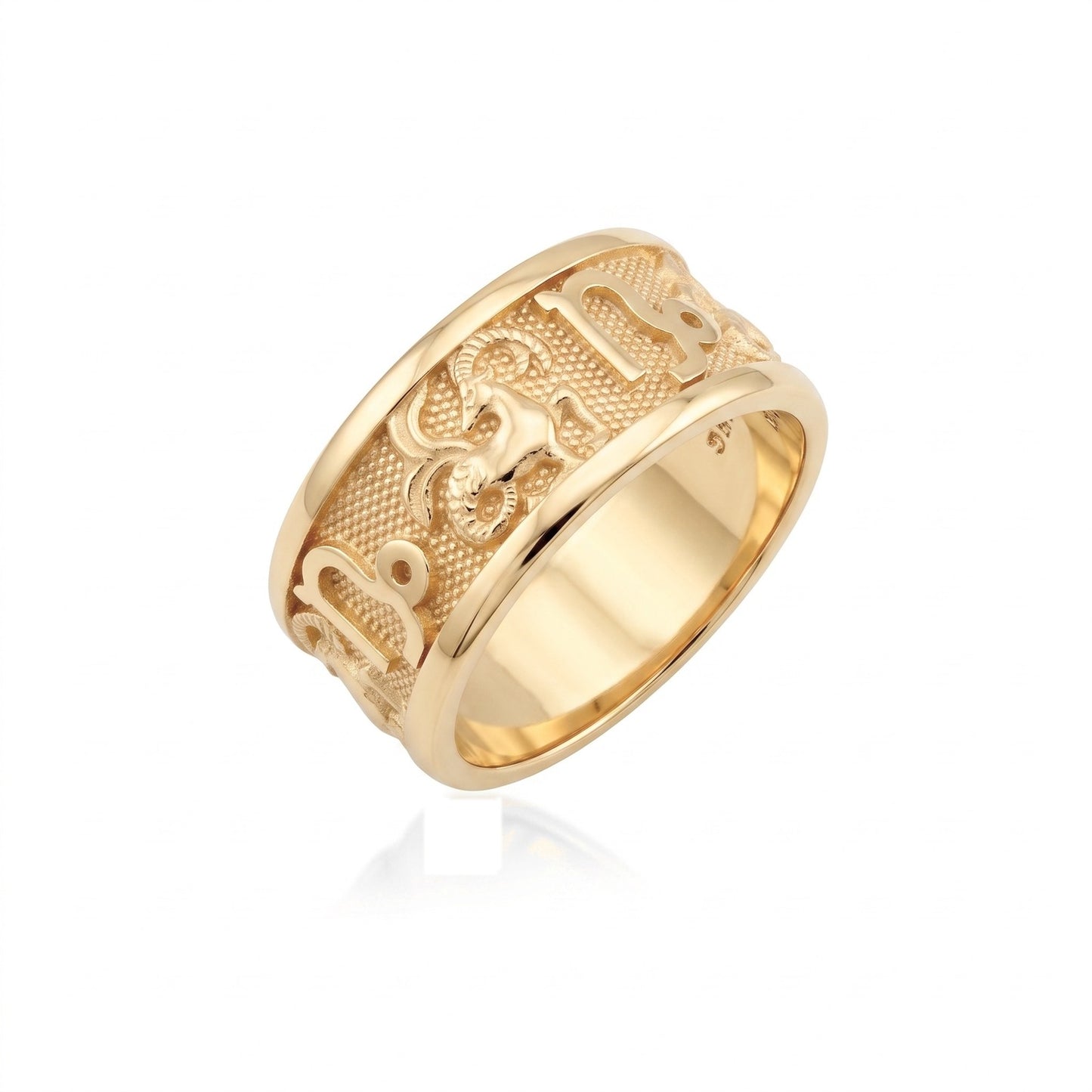 Capricorn Zodiac Silver Band Ring