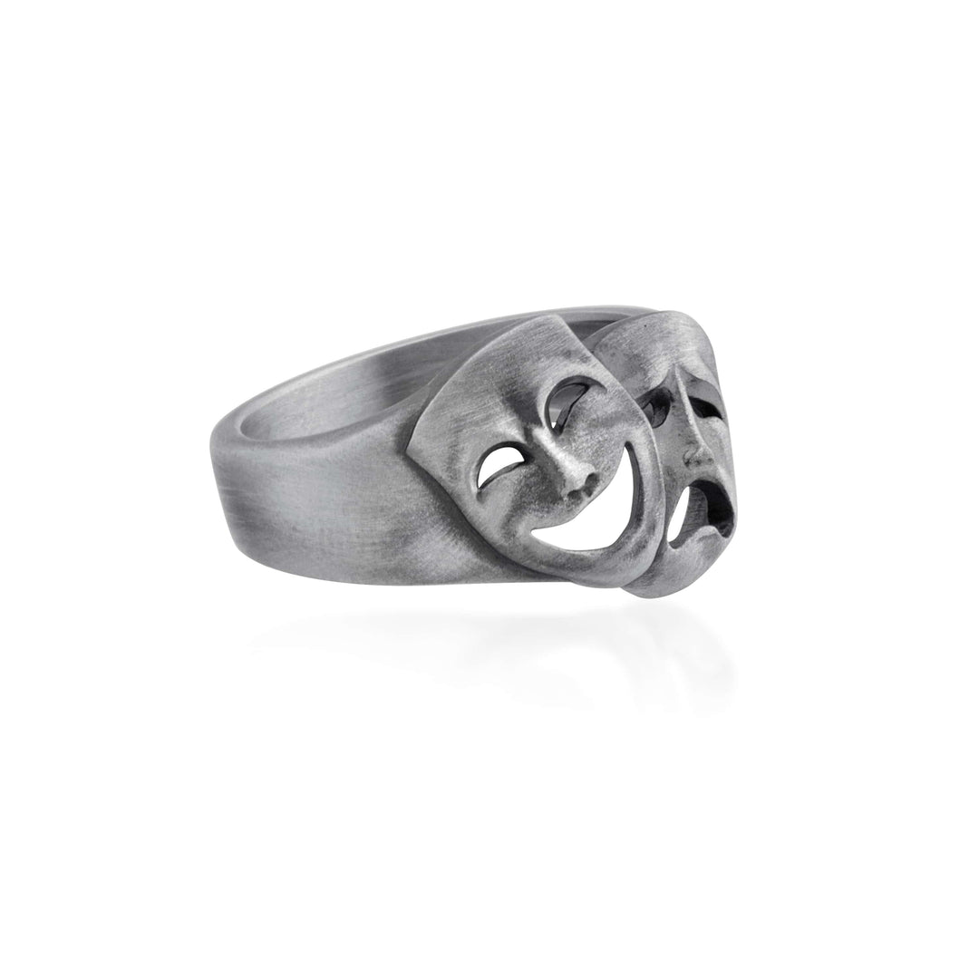 Theatre Mask Silver Ring