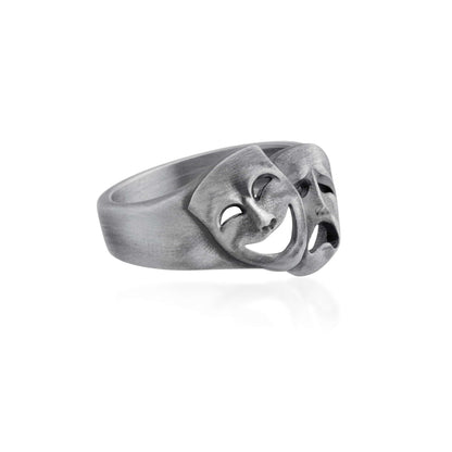 Theatre Mask Silver Ring
