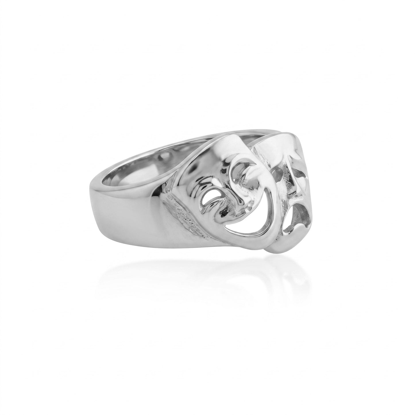 Theatre Mask Silver Ring