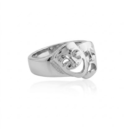 Theatre Mask Silver Ring