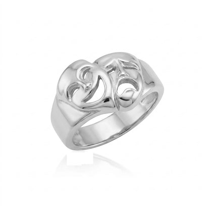 Theatre Mask Silver Ring