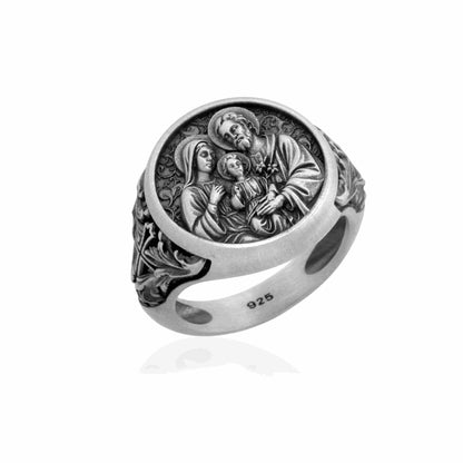 Holy Family Signet Ring