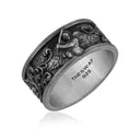 Archangel Sentinel Band Ring in 925 sterling silver oxidized, alternate angle 1