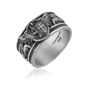 Crusader Guardian Band Ring in 925 sterling silver oxidized, alternate angle 1
