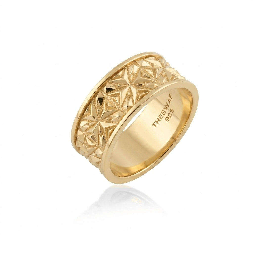 Celestial Facet Star Band Ring