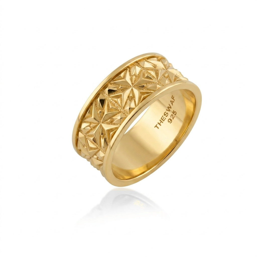 Celestial Facet Star Band Ring