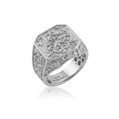 Baroque Acanthus Heraldic Signet Ring