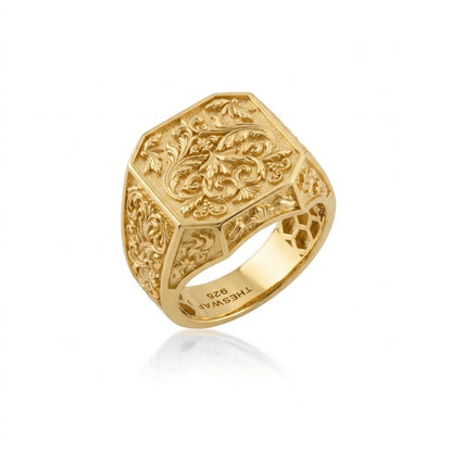 Baroque Acanthus Heraldic Signet Ring