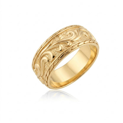 Ocean Scrollwork Band Ring