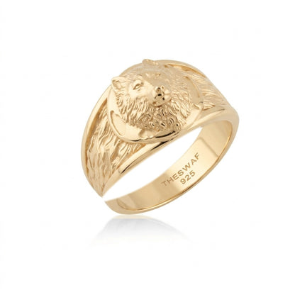 Moonlit Wolf Guardian Ring