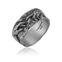 Hands of Creation Band Ring in 925 sterling silver oxidized, alternate angle 1