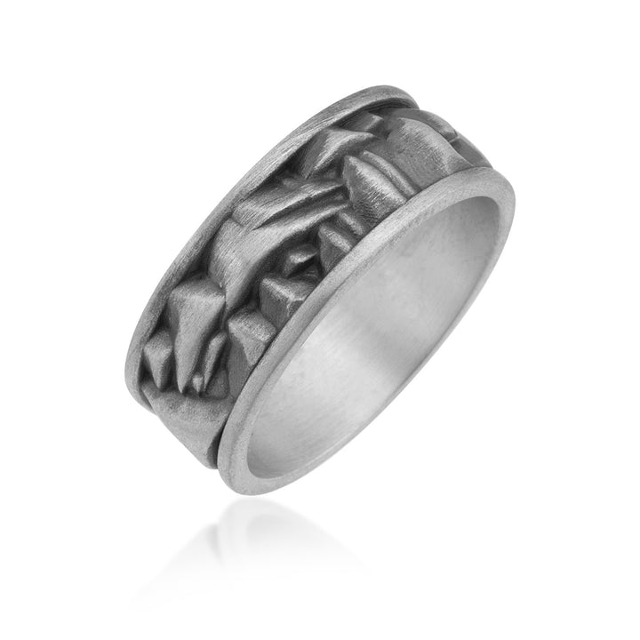 Brutalist Crystal Ridge Band Ring
