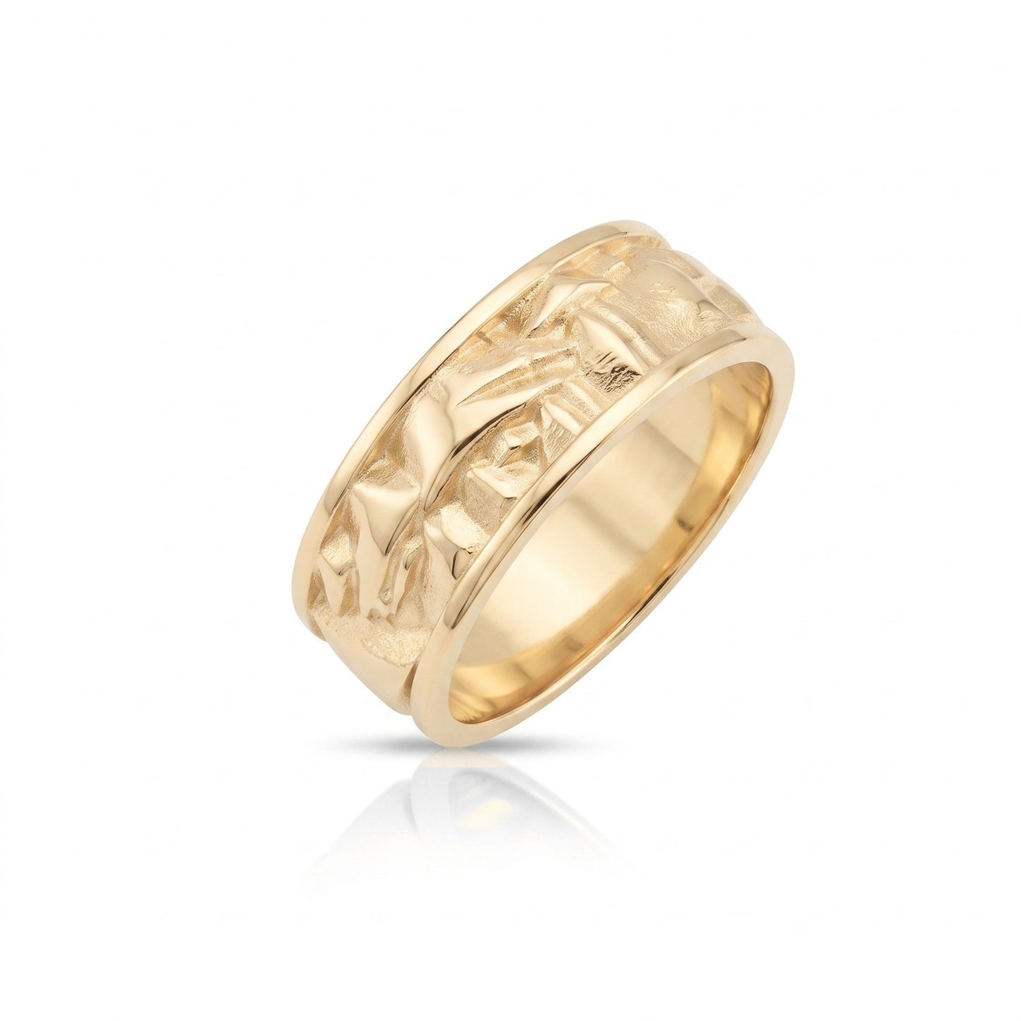 Brutalist Crystal Ridge Band Ring