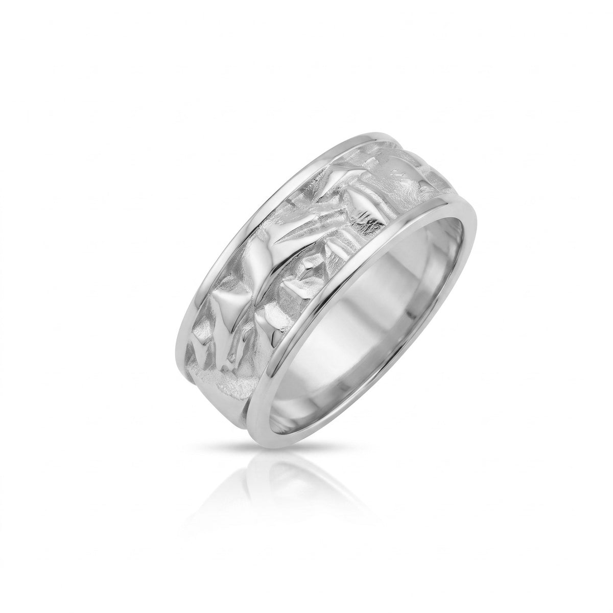 Brutalist Crystal Ridge Band Ring