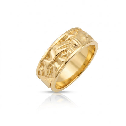 Brutalist Crystal Ridge Band Ring