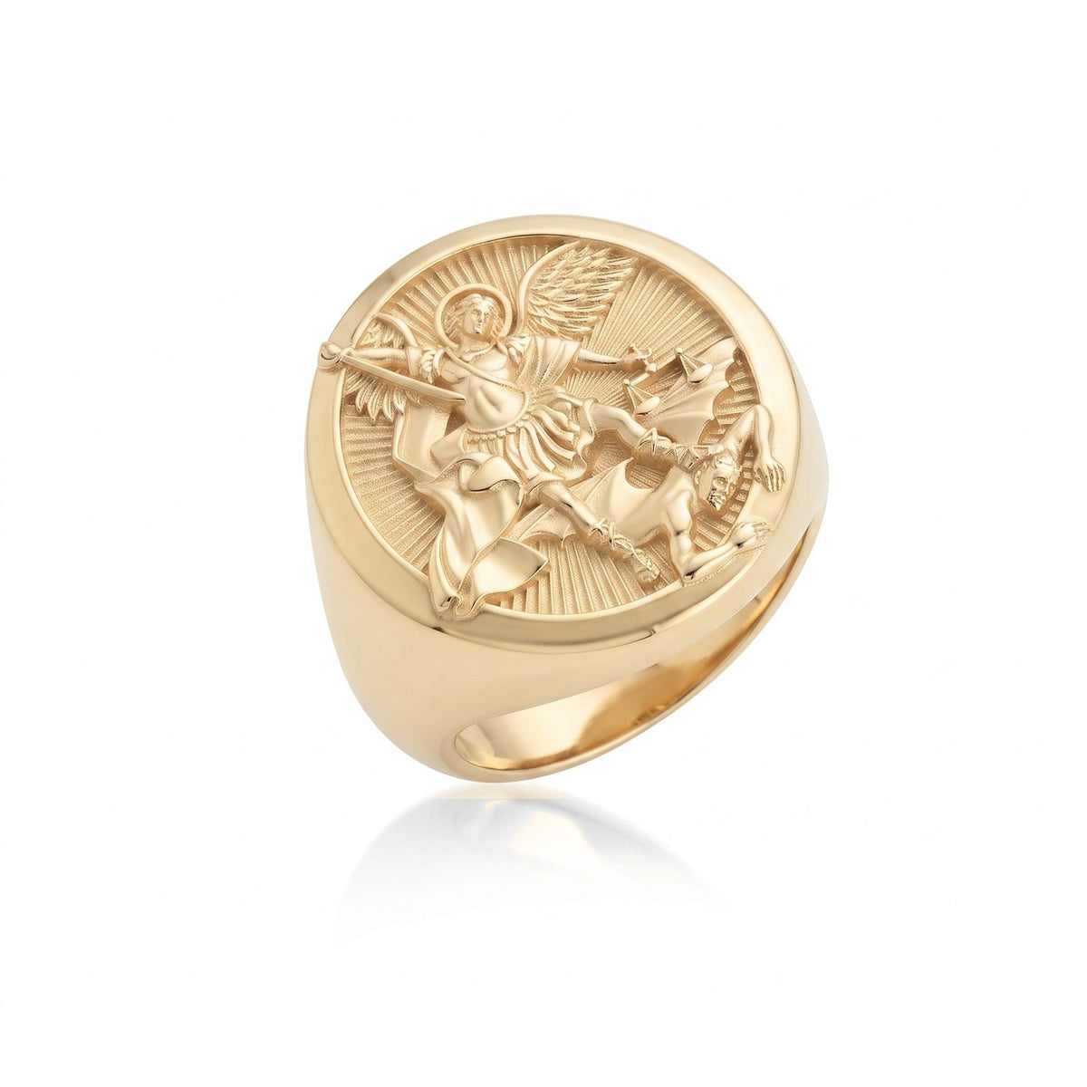 Saint Michael Sword and Scales Signet Ring