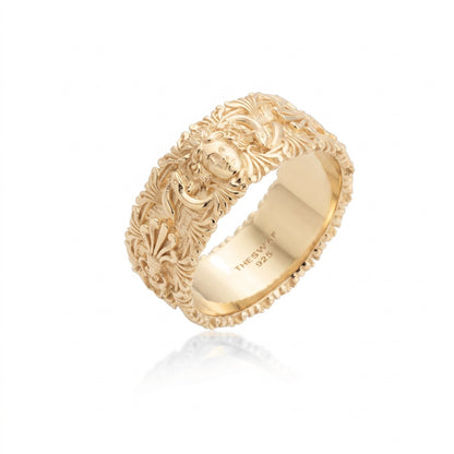 Medusa and Acanthus Relief Band Ring