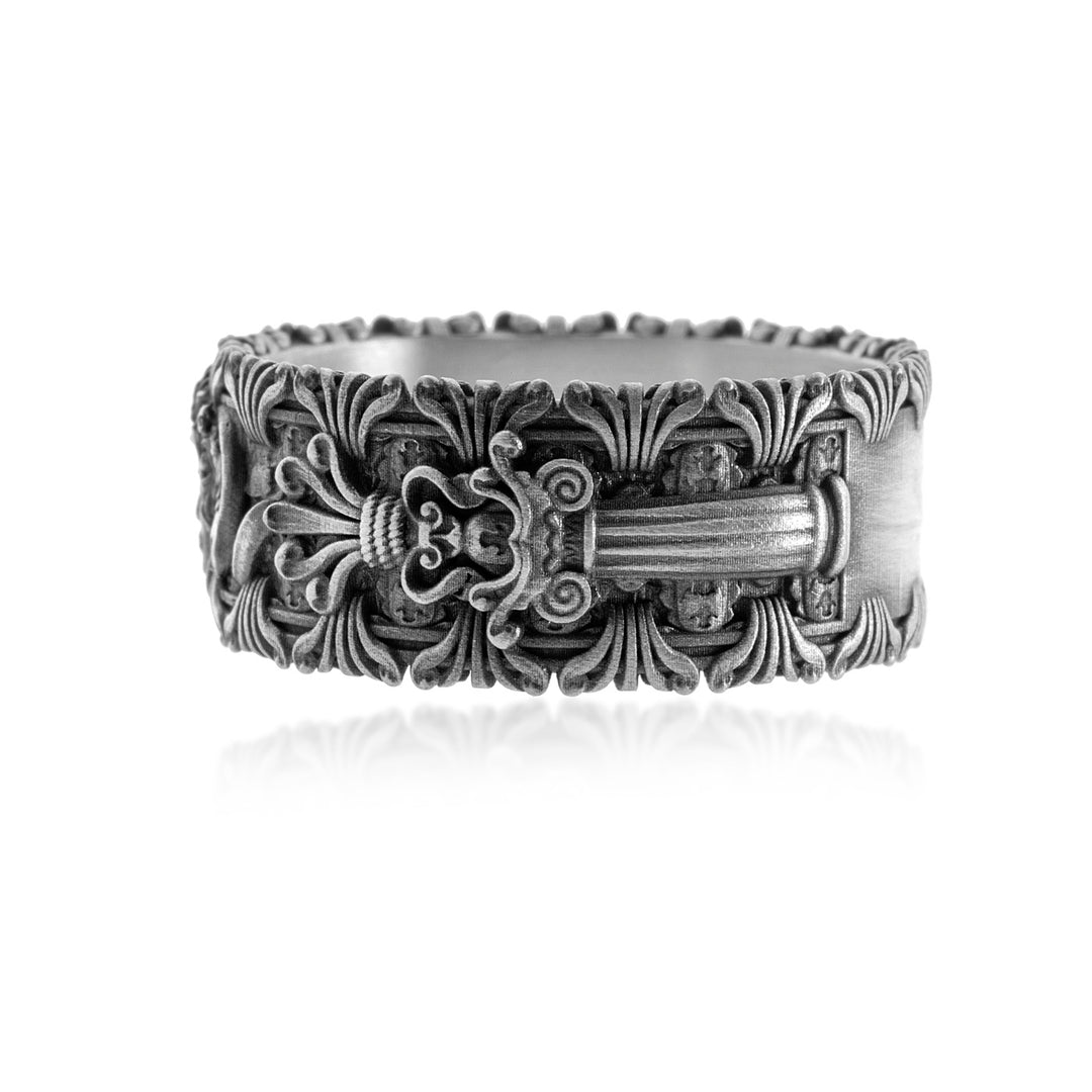 Medusa and Acanthus Relief Band Ring
