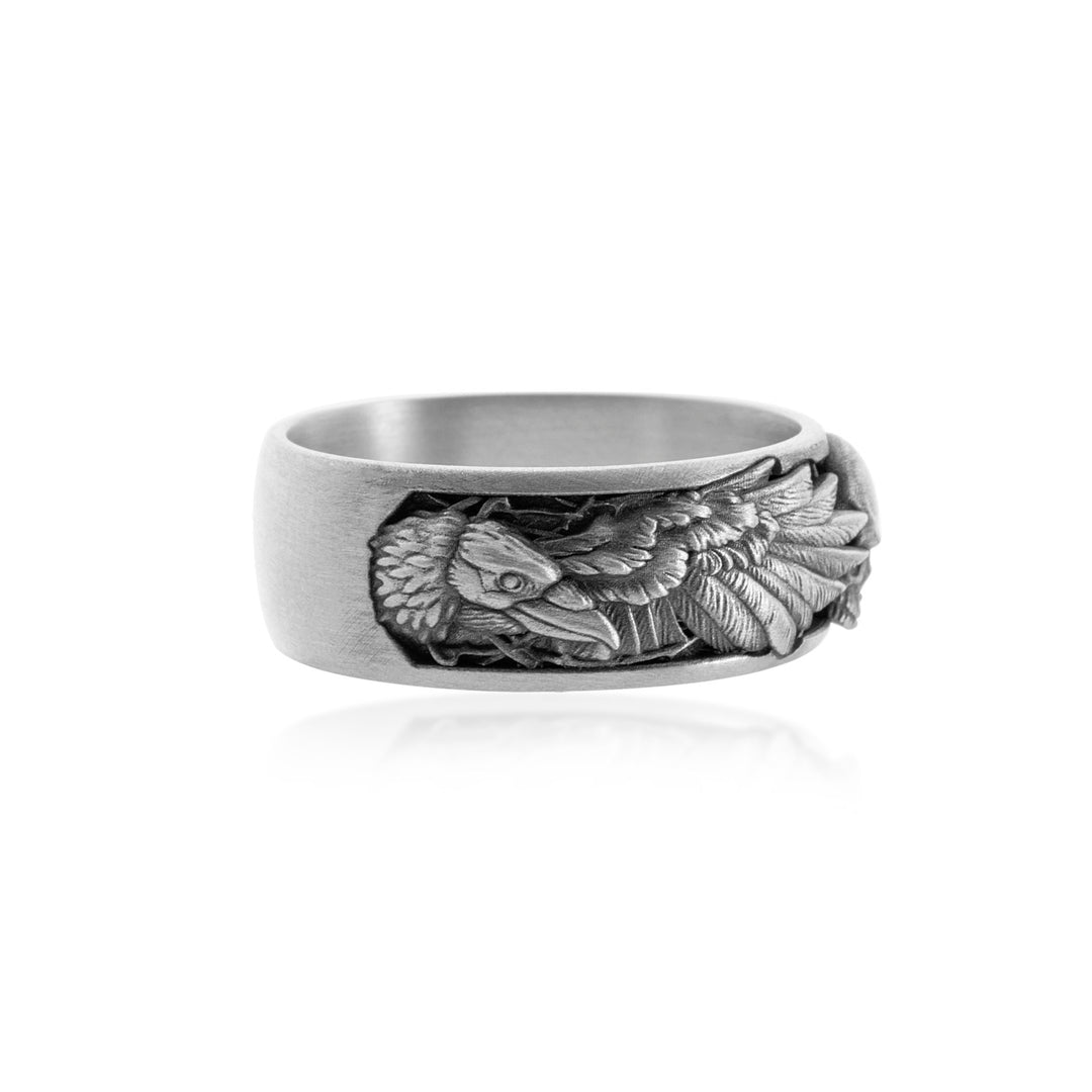 Winged Skull Memento Mori Band Ring
