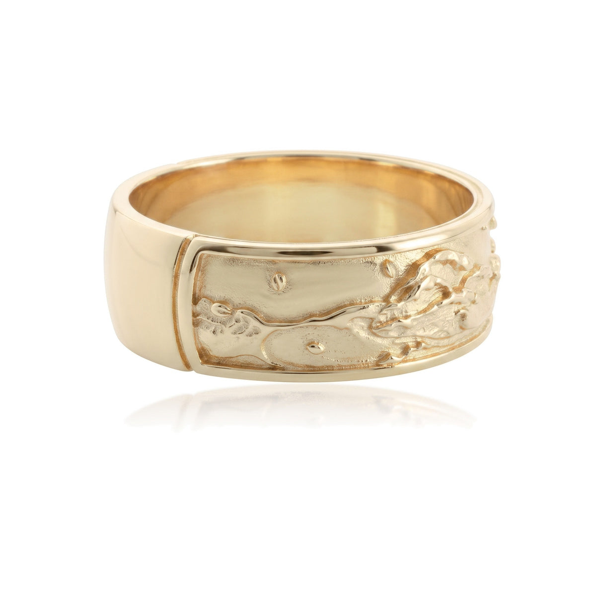Ocean Wave Panorama Band Ring