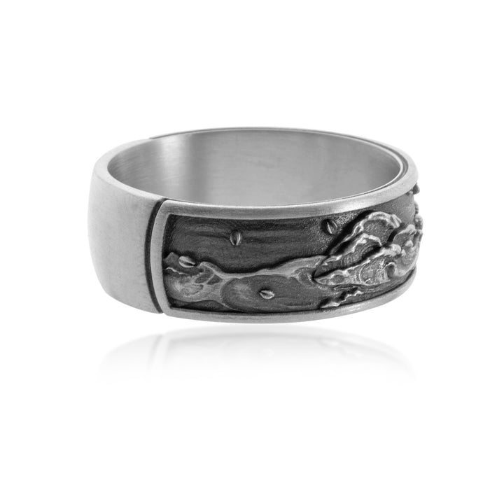 Ocean Wave Panorama Band Ring