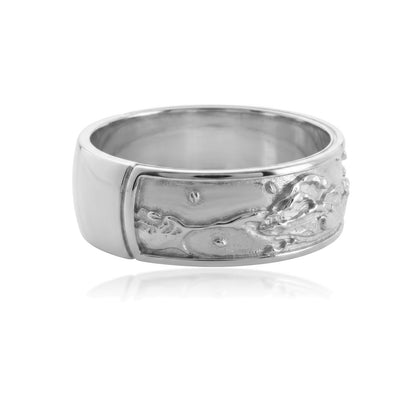 Ocean Wave Panorama Band Ring