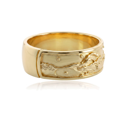 Ocean Wave Panorama Band Ring